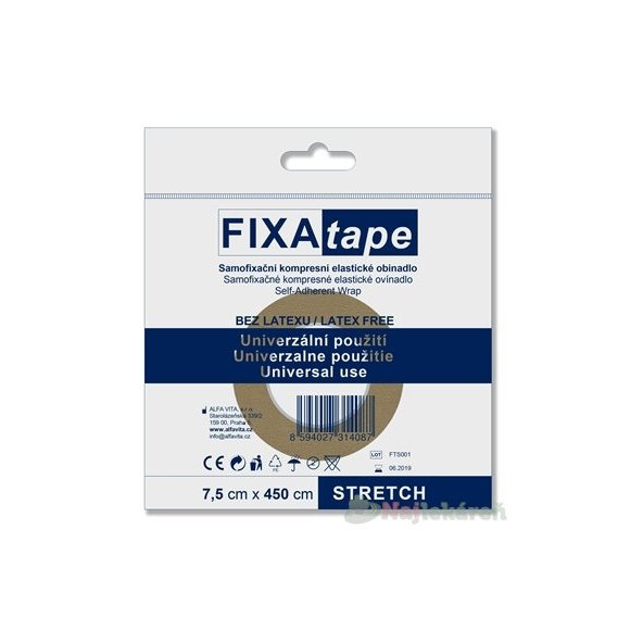 FIXAtape samofixačné  elastické ovínadlo STRETCH kompresné, bez latexu (7,5cmx450cm) 1ks