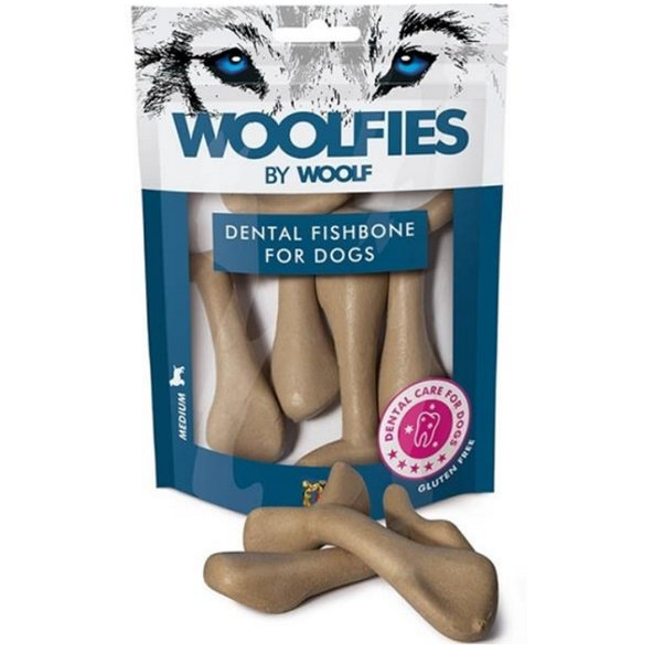 Maškrta Woolfies dentálna rybia kosť veľ. M 200g