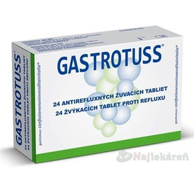 Gastrotuss, antirefluxné žuvacie tablety, 24 ks