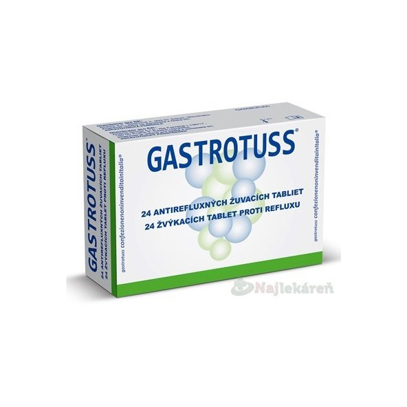 Gastrotuss, antirefluxné žuvacie tablety, 24 ks