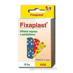 FIXAplast KIDS Detská náplasť strip s vankúšikom 72x19mm, 10ks