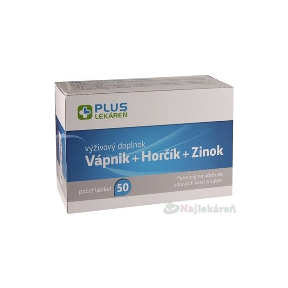 PLUS LEKÁREŇ Vápnik + Horčík + Zinok 50ks