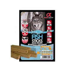 Maškrta Alphaspirit pre psy Paličky rybacie 4x10g