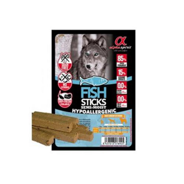 Maškrta Alphaspirit pre psy Paličky rybacie 4x10g