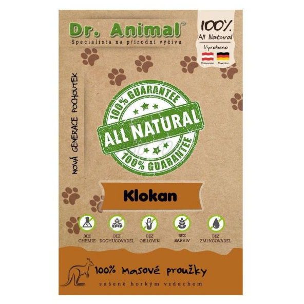 Maškrta Dr. Animal klokan mäsové prúžky 80g