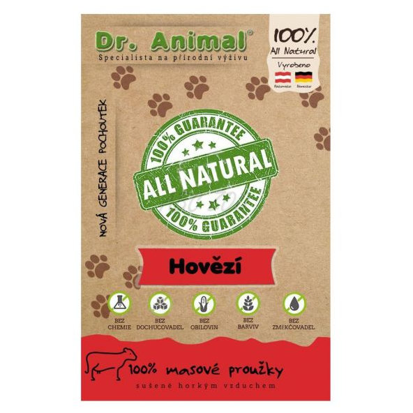 Maškrta Dr. Animal hovädzie mäsové prúžky 80g