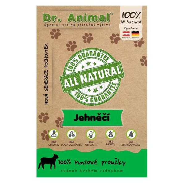 Maškrta Dr. Animal jahňacie mäsové prúžky 80g