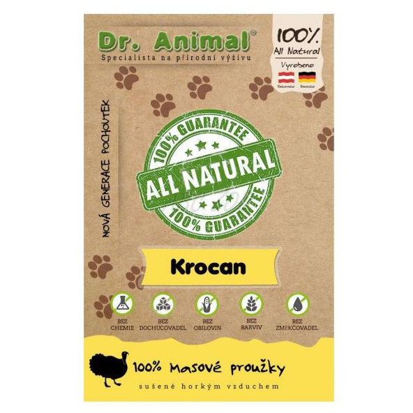 Maškrta Dr. Animal morčacie mäsové prúžky 80g