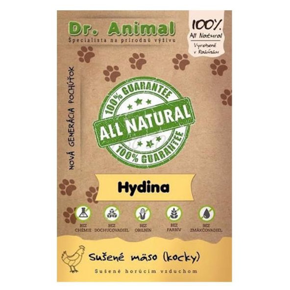 Maškrta Dr. Animal hydinové mäsové kocky 80g