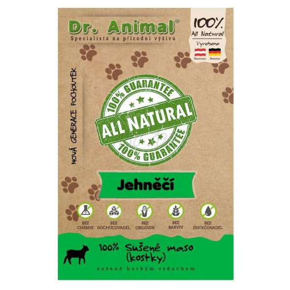 Maškrta Dr. Animal jahňacie mäsové kocky 80g