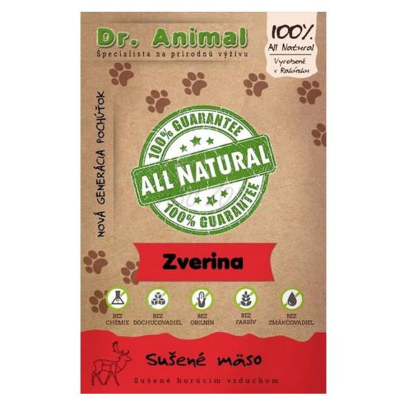 Maškrta Dr. Animal zverina sušené mäso 80g