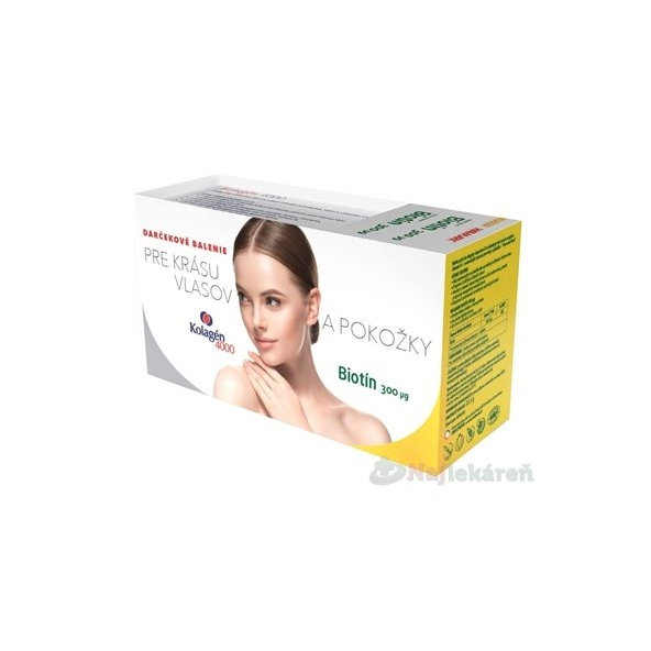 Kolagén 4000 (vrecúška 30 ks) + Biotín 300 µg (90 tbl)