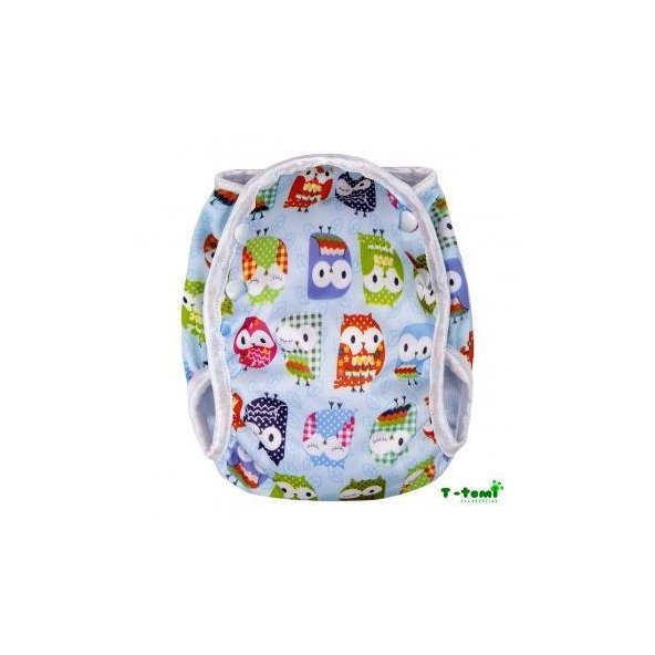 T-TOMI Plavky plienkové, modrá sova, veľ. S (5-8 kg)