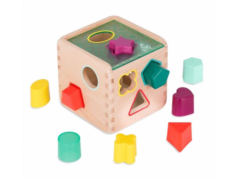 E-shop B.TOYS Kocka drevená s vkladacími tvarmi Wonder Cube