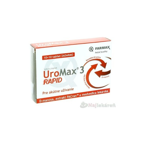FARMAX UroMax 3 Rapid na močové cesty 20 tabliet