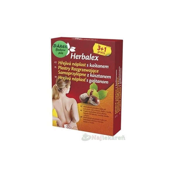 Herbalex Hrejivá náplasť s gaštanom na bolesť 4 ks