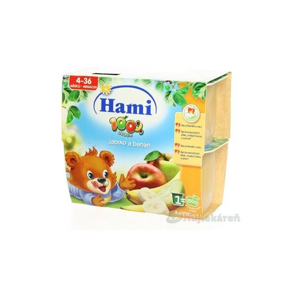 Hami ovocný príkrm 100% ovocie Jablko a banán