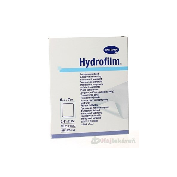 HYDROFILM samolepiaci transparentný obväz (6x7cm) 10ks
