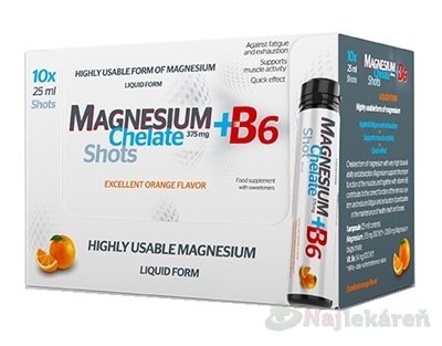 E-shop MAGNESIUM Chelate + B6 orange, ampulky na pitie, 10x25 ml