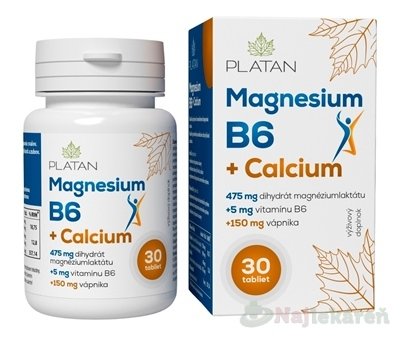 E-shop PLATAN Magnézium, vitamín B6 + Calcium, 90 tbl