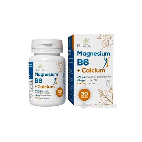 PLATAN Magnézium, vitamín B6 + Calcium, 90 tbl
