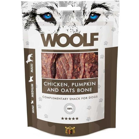 Maškrta Woolf veľká kosť z kuracieho mäsa, tekvice a ovsa 100g