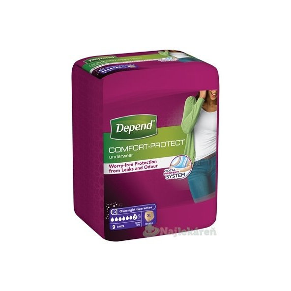 DEPEND NORMAL naťahovacie nohavičky pre ženy (veľkosť XL), 9ks