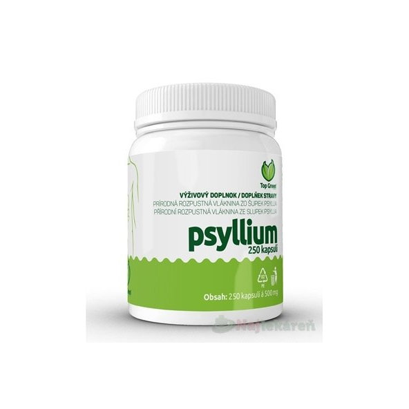 Top Green Psyllium, rozpustná vláknina, 250 cps