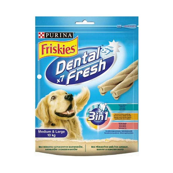 FRISKIES dog Dental Fresh maškrta pre psy 6x180g
