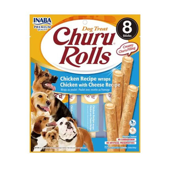 Maškrta Inaba Churu Rolls pre psy Kura so syrom 6x8ks 576g