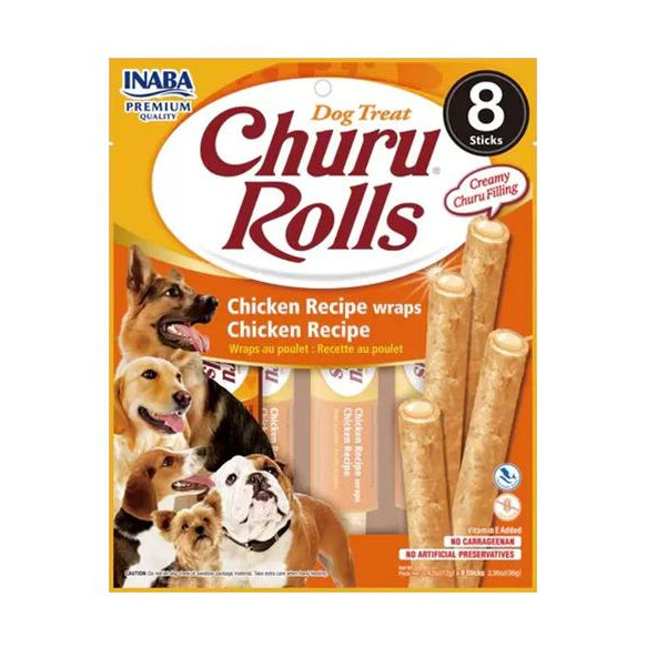 Maškrta Inaba Churu Rolls pre psy Kura 6x8ks 576g