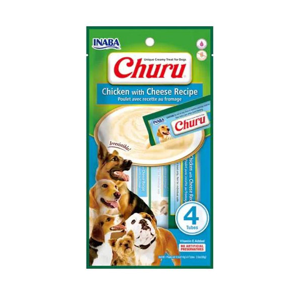 Maškrta Inaba Churu Pyré pre psy Kura s syrom 12x4tuby 672g