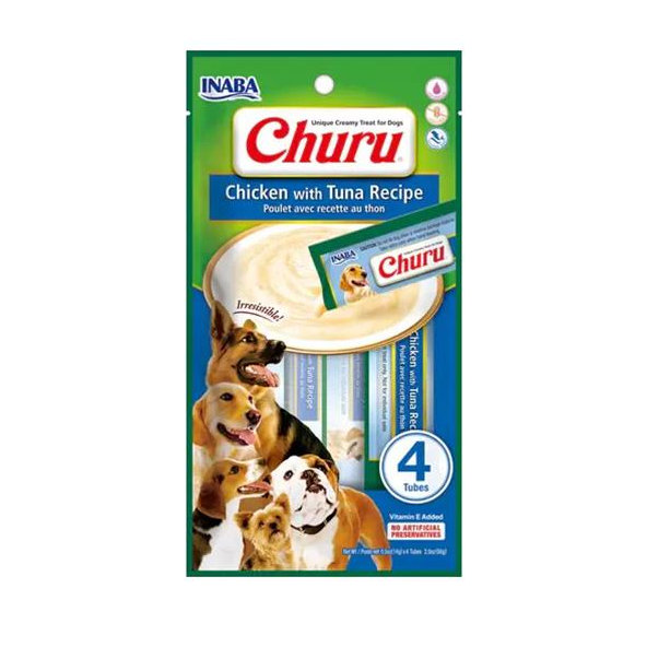 Maškrta Inaba Churu Pyré pre psy Kura s tuniakom 12x4tuby 672g