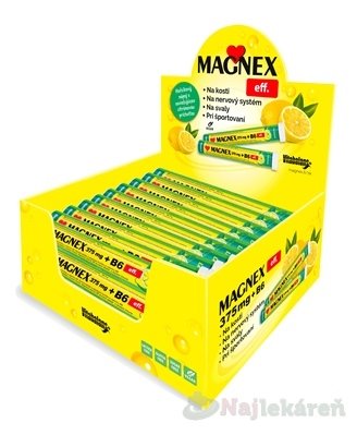 E-shop MAGNEX 375 mg + vitamín B6, šumivé tablety, 18x20 ks