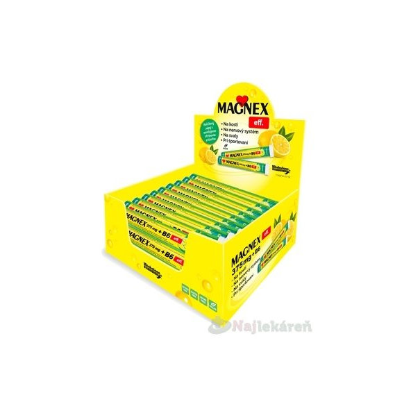 MAGNEX 375 mg + vitamín B6, šumivé tablety, 18x20 ks