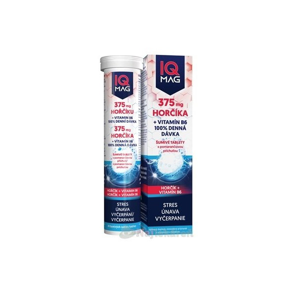 HORČÍK 375 mg + Vitamín B6, šumivé tablety, 1x20 ks