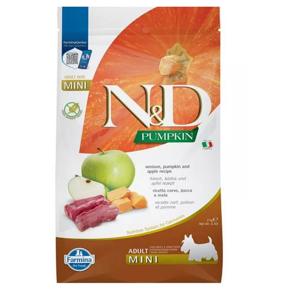 Farmina N&D dog PUMPKIN (GF) adult mini, venison & apple 2kg