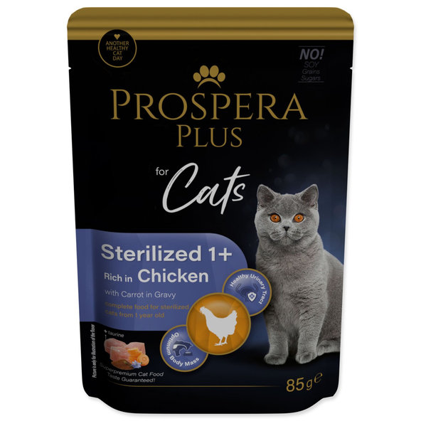 Prospera Plus Sterilized 1+ Cat kapsička kura mrkva 28 x 85 g