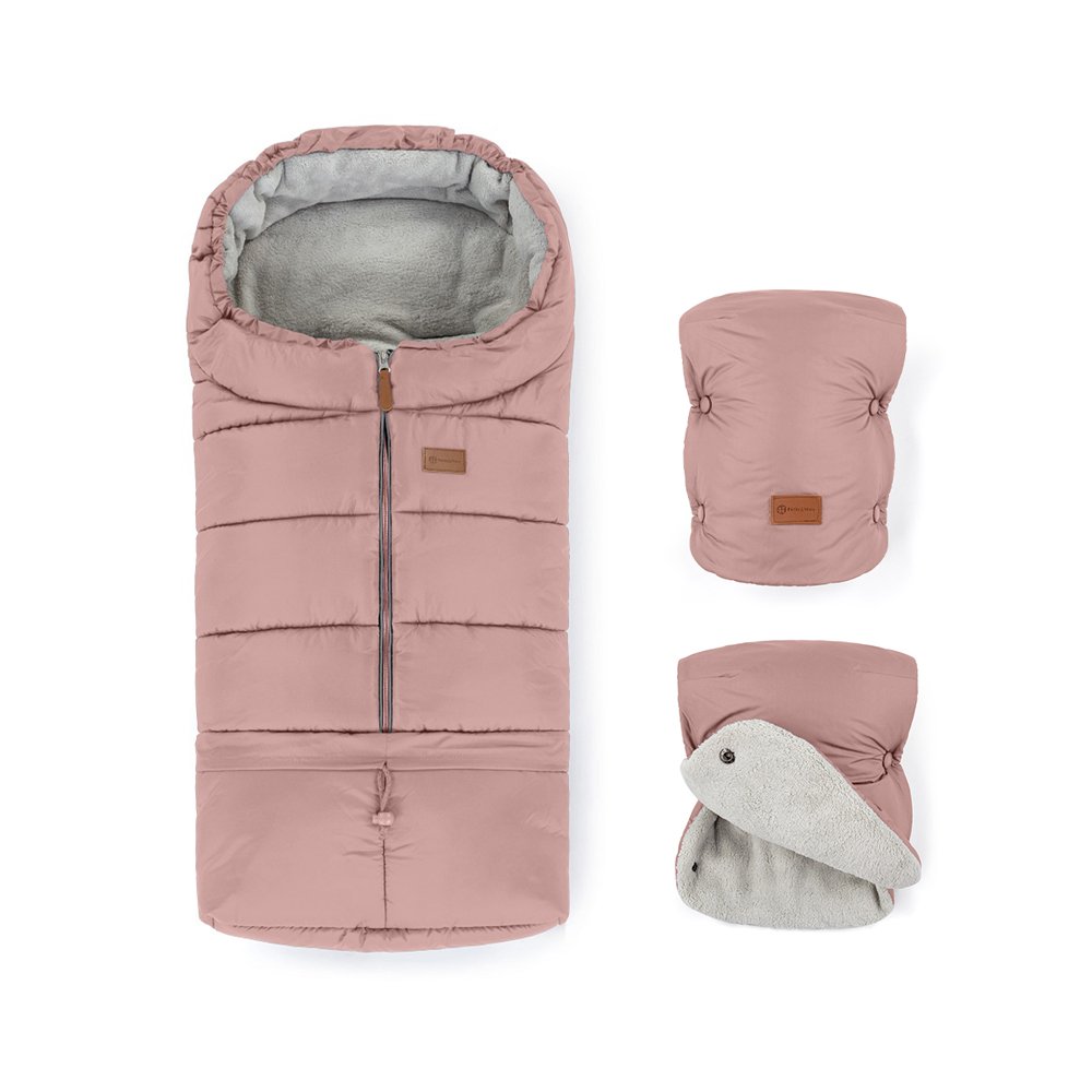 E-shop PETITE&MARS Set zimný fusak Jibot 3v1 + rukavice na kočík Jasie Dusty Pink