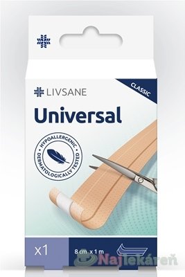 E-shop LIVSANE Náplasť Univerzálna Klasik 8cmx1m, 1ks
