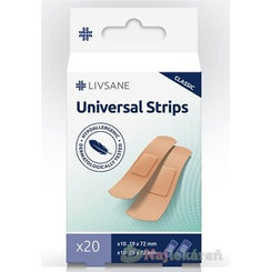 LIVSANE Náplasť Univerzálna Klasik, 2 veľkosti (19x72 mm, 25x72 mm) 20 ks