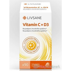 LIVSANE Vitamín C + D3 žuvacie tablety 90 ks