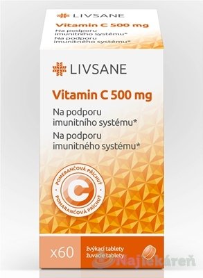 E-shop LIVSANE Vitamín C 500 mg žuvacie tablety 60 ks