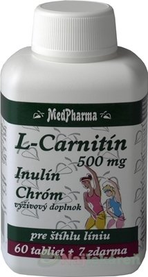E-shop MedPharma L-CARNITÍN 500 MG + INULÍN + CHRÓM, tbl 60+7 zdarma