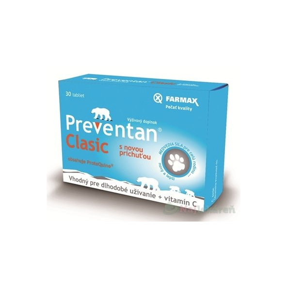 FARMAX Preventan Clasic s novou príchuťou + vit. C, 30 tbl
