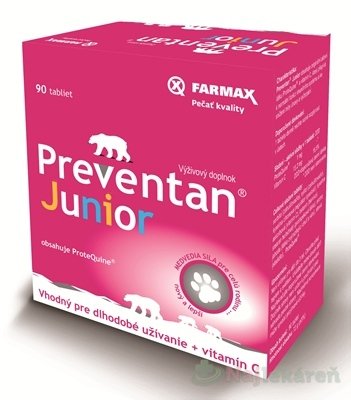 E-shop FARMAX Preventan Junior + vitamín C, 90 tabliet