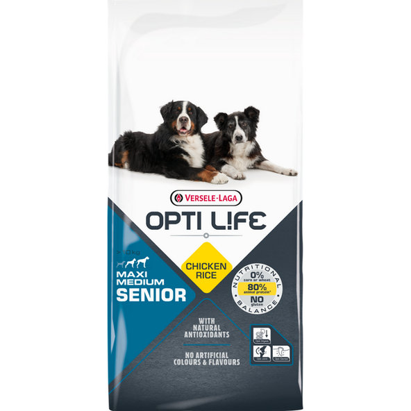 Versele Laga Opti Life dog Senior Medium & Maxi 12,5kg