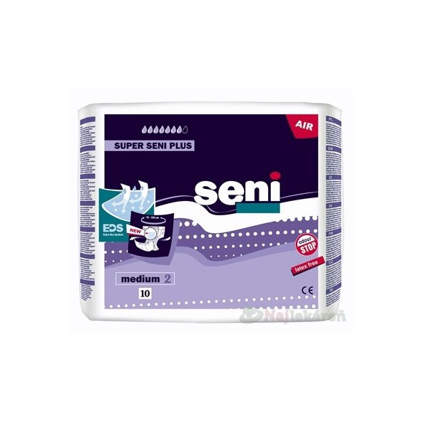 Seni SUPER PLUS AIR medium 2, plienk. nohavičky, obvod 75-110cm, 10ks