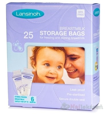 E-shop LANSINOH vrecká na skladovanie materského mlieka, 25 ks