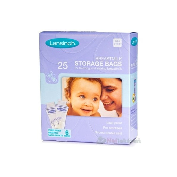 LANSINOH vrecká na skladovanie materského mlieka, 25 ks
